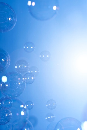 A studio close up of soap bubblesの写真素材