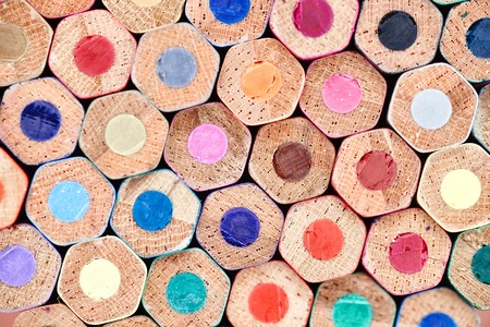 A studio close up photo of coloring pencilsの写真素材