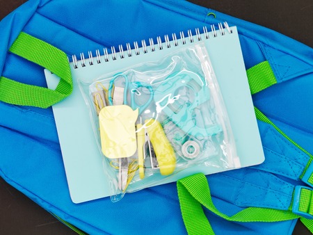 A studio conceptual photo of back to schoolの写真素材