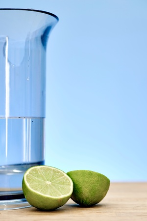 A studio photo of a tall water jugの写真素材