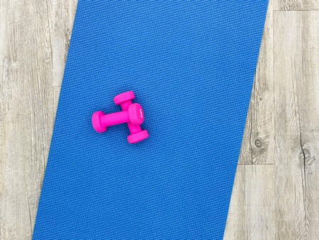 A studio photo of a exercise matの写真素材