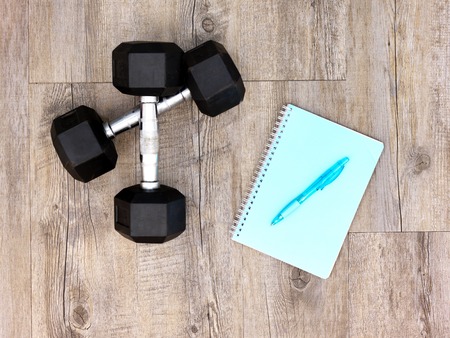 A studio photo of gym equipmentの写真素材