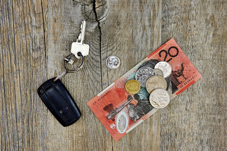 A studio photo of Australian currencyの写真素材