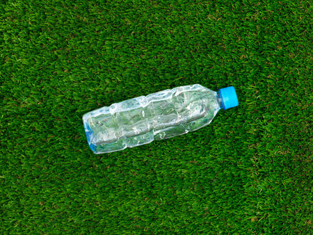 A conceptual photo of exercise items on artificial grass