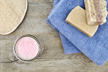 A studio photo of day spa itemsの写真素材