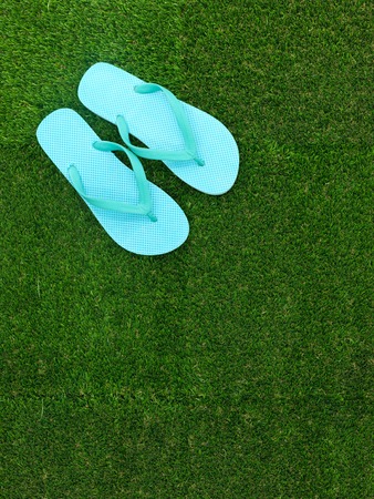 A close up shot of artificial grassの写真素材