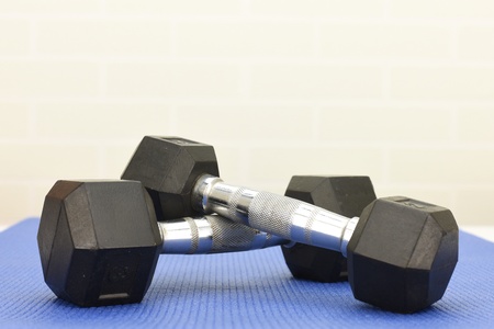 A studio photo of gym equipmentの写真素材