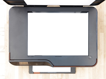 A close up shot of a home document printerの写真素材