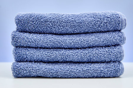 A studio photo of bath towelsの写真素材
