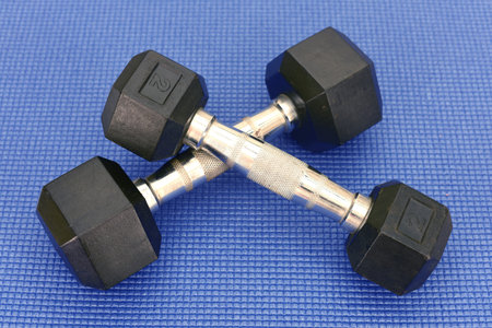 A studio photo of gym equipment