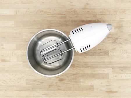 A studio photo of an electrical food mixerの写真素材