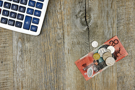 A studio photo of Australian currencyの写真素材