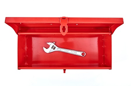 A studio photo of a industrial tool boxの写真素材