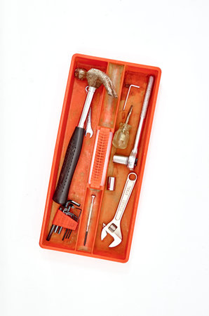 A studio photo of a industrial tool box
