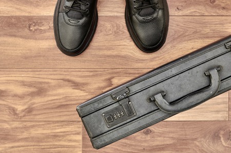 A conceptual studio photo looking down at your feetの写真素材