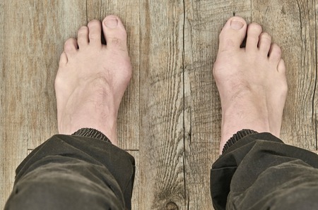 A conceptual studio photo looking down at your feetの写真素材