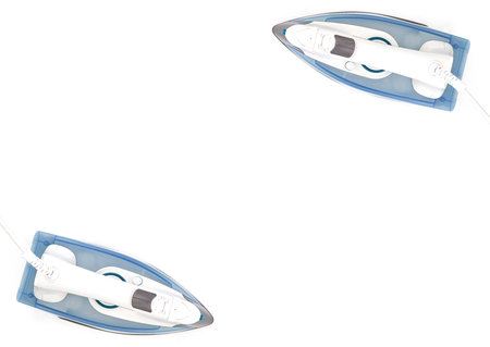 A studio photo of ironing and laundry itemsの写真素材