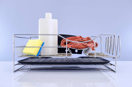 A studio photo of a dish rack