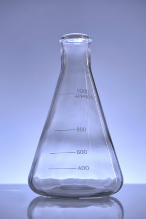 A studio photo of a Erlenmeyer Flask