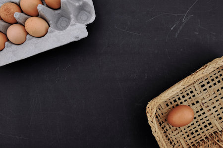 A studio photo of free range eggs