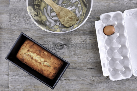 A studio photo of a banana cakeの写真素材