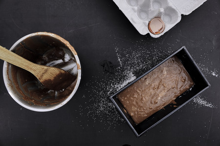 A studio photo of a chocolate cakeの写真素材