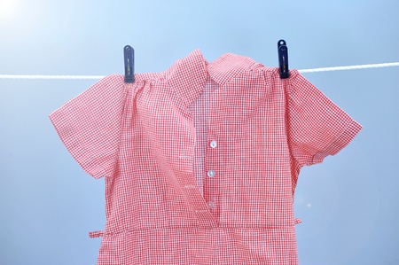 A studio photo of a clothes lineの写真素材