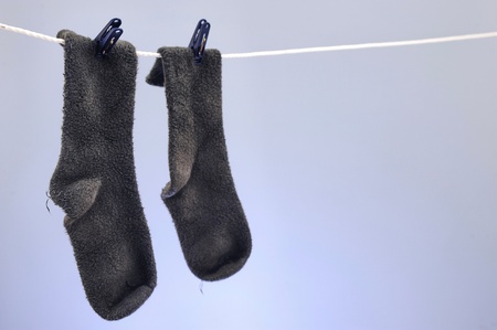 A studio photo of a clothes lineの写真素材