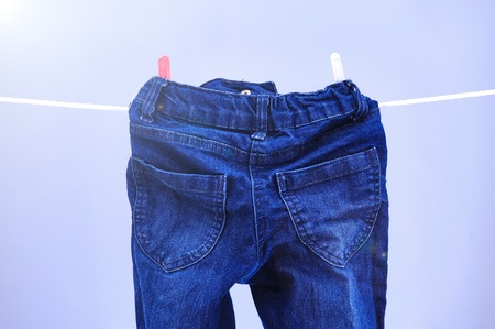 A studio photo of a clothes lineの写真素材