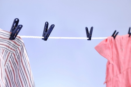 A studio photo of a clothes lineの写真素材