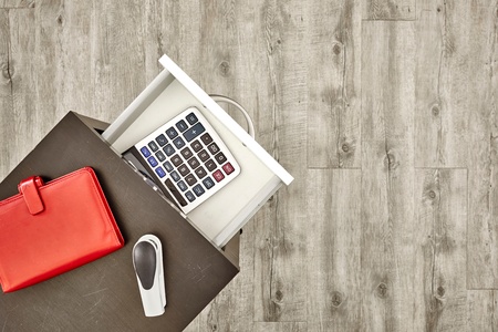 A studio photo of a chest of business drawersの写真素材