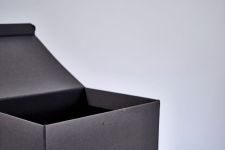 A studio photo of a black box