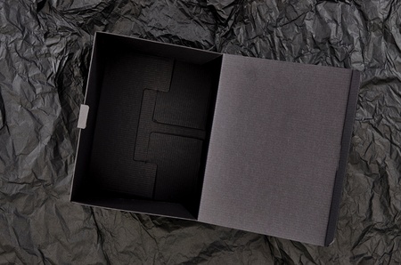 A studio photo of a black boxの写真素材