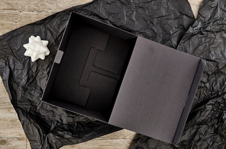 A studio photo of a black boxの写真素材