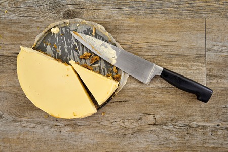 A studio photo of a cheese cakeの写真素材