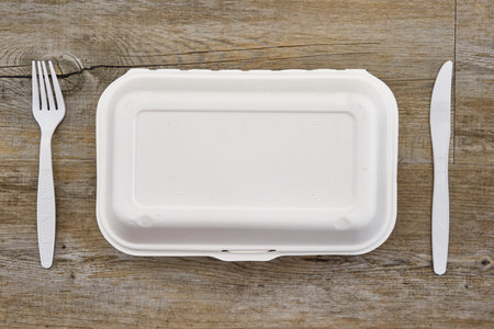 A studio photo of a takeaway food container