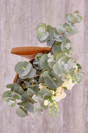 A studio photo of a bouquet of flowersの写真素材