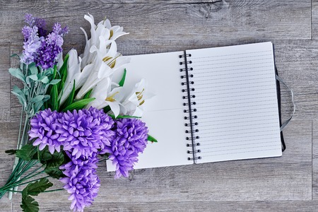 A studio photo of plastic display flowersの写真素材