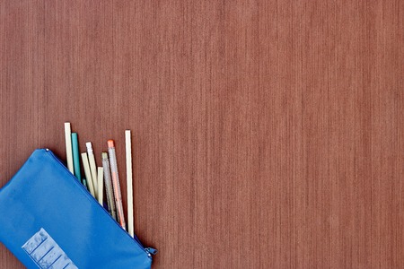 A studio shot of a pencil case up closeの写真素材