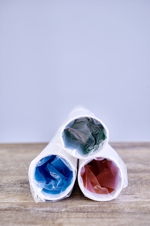 A studio photo of plans on an office deskの写真素材