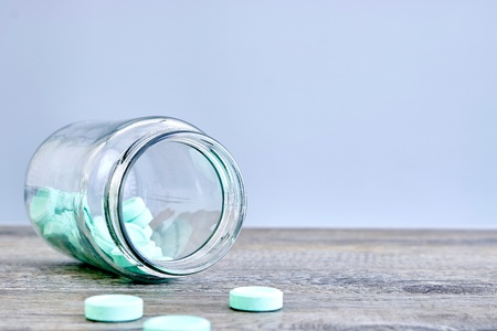 A studio photo of glass storage jarsの写真素材