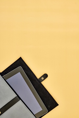 A studio photo of a computer tablet caseの写真素材