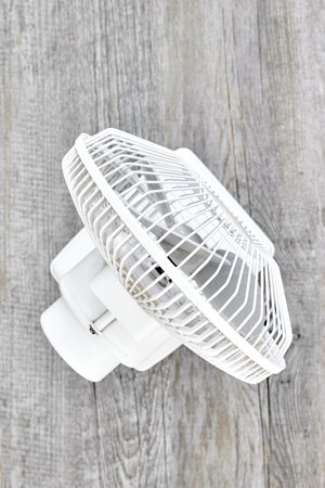 A studio photo of a portable electric fan
