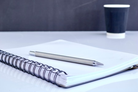 A close up shot of a notebook writing padの写真素材