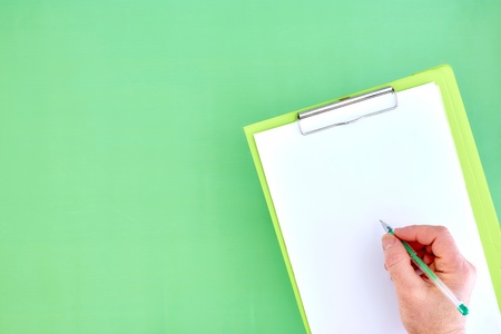 A studio photo of an office binder clipboardの写真素材