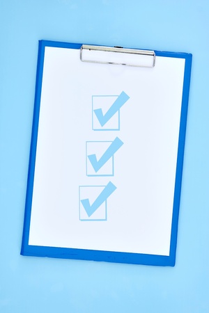A studio photo of an office binder clipboardの写真素材