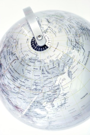 A stock photo of a world globe mapの写真素材