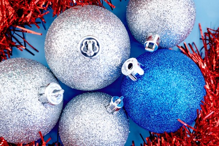 A close up photo of christmas decorationsの写真素材