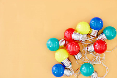 A close up photo of party lights
