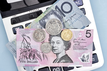 A studio photo of Australian currencyの写真素材